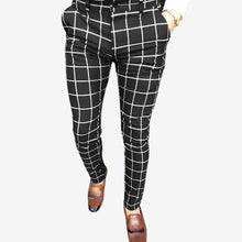 Herren Sommerhose mit Karomuster und Slim Fit Schnitt – Grau kariert