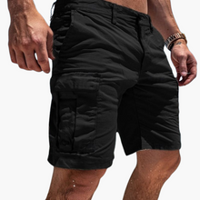 Herren Cargo-Shorts in Kniehöhe mit mehreren Taschen für den Sommer – Schwarz
