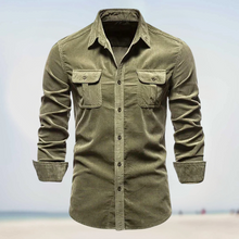 Folko - Herbst Baumwolle Cordjacke – Armeegrün