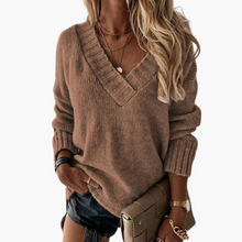 Claudia | Warmer V-Ausschnitt-Pullover – Braun