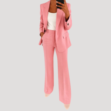 Maßgeschneidertes zweiteiliges Hosenanzug-Set für Damen – Rosa