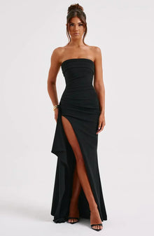Phoebe - Radiance Kleid mit Schlitz – Black