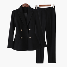 Eleganter Blazer Zweiteiler für Damen - Blazer und Hose – Schwarz