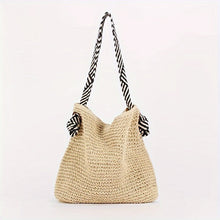 Handgewebte vegane Strandtasche – Boho Sommertasche für Damen – Natürliches Beige