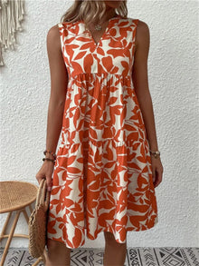 Tasha | Floral Flowing Dress – Orange