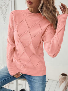 Sirinia – Strickpullover mit Rundhalsausschnitt – Rosa
