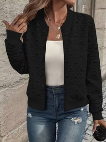 Lojina – Jacke MIT Reißverschluss Und Geprägtem Herzmuster – Schwarz