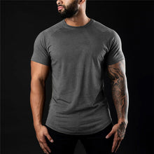 Herren Schlanke Passform Einfach T-Shirt – Dunkelgrau
