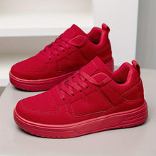 Elegante Modische Atmungsaktive Schnürfreizeitsneaker für Damen | Perfekt für den Alltag – Rot
