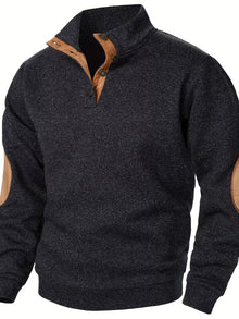 Kashyap – Sweatshirt mit Stehkragen Und Langen Ärmeln – Schwarz