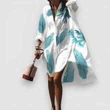 Kleid mit Print | Lockerer Schnitt | Sommerlicher Flair – Weiß/Blau