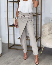 Mirella | Elegante Hose mit Gürtel – Grau