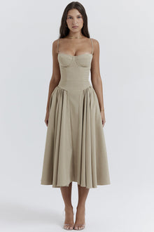 Kiki | Retro Midikleid – khaki