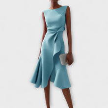 Olga | Asymmetrisch Ärmellos Midikleid – Hellblau