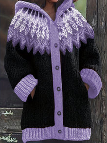 Gulnur - Eleganter Winter Pullover Mit Kapuze Und Langen Ärmeln – Lila