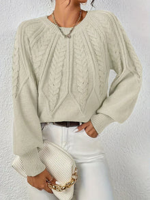 Louisa™ | Handgehäkelter Pullover – Beige
