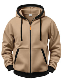 Mussoline - Lässiges Winter Kapuzen Hemd Mit langen Ärmeln Und Reißverschluss – Khaki