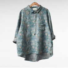 Olivia | Oversized Leinen-Bluse – Print 6