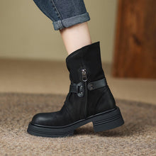 Damenstiefeletten im Retro-Vintage-Stil - Elske – Schwarz