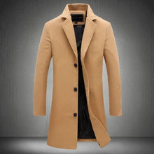 Stilvoll Lange Wollmantel Mit Knöpfen Für Herren | Perfekt für den Alltag – Khaki