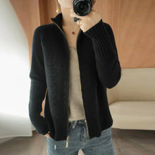 Strickjacke mit Zipper | Weiches Material | Lässige Eleganz – Schwarz