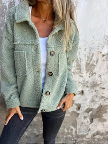 Damen Jacke Teddy Damen | Klassisch Komfortabel – Grün