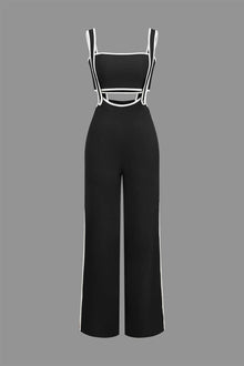 Sabine | Zweiteiler mit Kontrastdetails & Figurschmeichelndem Design – Schwarz