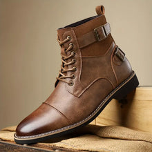 Dylan – Lässige Stiefeletten Mit Schnallen – Kaffee
