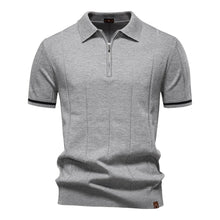 Johncena – Lässiges Polohemd Mit Reißverschluss Im Sportstil – Grau