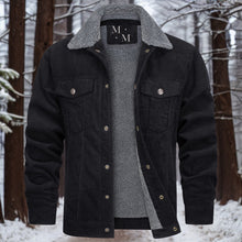 Heinruch | Warme und hochwertige Cordjacke für Herren – Noir - fourrure gris foncé