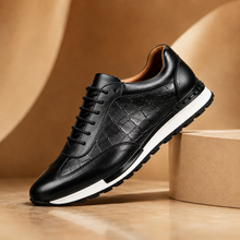 Hubert – Schnür Turnschuh Aus Leder – Schwarz