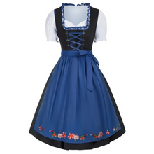 Damen Elegantes Mini Dirndlkleid | Traditionell Festlich – Blau