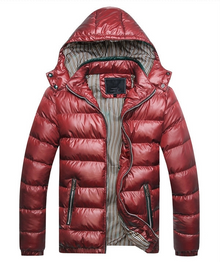 Herren-Steppjacke mit glänzender Oberfläche - Maden – Rot