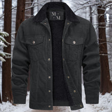 Heinruch | Warme und hochwertige Cordjacke für Herren – Noir - fourrure noire