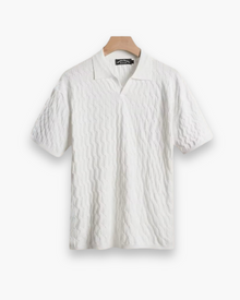 Herren Strukturierter Polo Shirt | Klassisch Eleganter Stil – Weiß