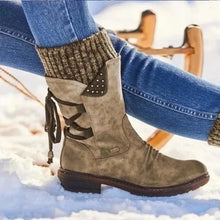 Damen-Winterstiefeletten | Schnürung – Khaki
