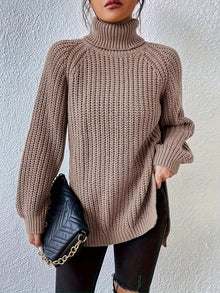 Felina – Langärmeliger Rollkragenpullover Aus Strick – Khaki