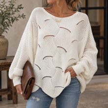 Zeyna – Langärmeliger Strickpullover – Weiß