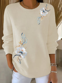 Meyla – Eleganter Langarmpullover – Aprikose