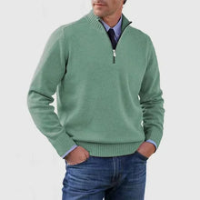 Ben | Modischer Warmer Pullover Mit Halbem Reißverschluss – Grün