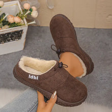 Damilya - Slip On Schuhe Aus Kunstwildleder Mit Fleecefutter Und Kordelzug – Braun