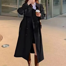 Langer Eleganter Luxe Trenchcoat für Damen | Ideal für den Winter – Schwarz