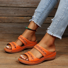 Rhetta - Sommersandalen mit Keilabsatz für Frauen – Orange