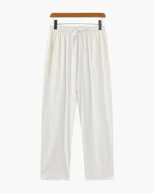 Nathan | Bequeme Herren-Sommer Leinenhose mit elastischem Bund – Weiß