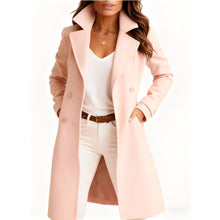 Camille - Eleganter Damenmantel mit Taschen – Pink