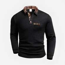 Morris - Stilvolles Langarm-Poloshirt – Schwarz