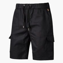 Herren Sommer Cargo Shorts mit Taschen und Kordelzug – Schwarz