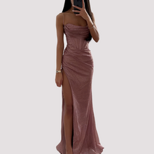 Bonnie - Elegantes Maxikleid mit Schlitz – Rosa