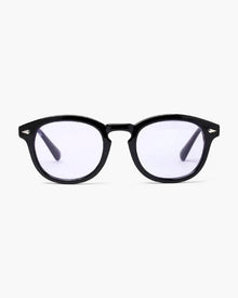Jayden | Schwarzer Rahmen Runde Sonnenbrille für Männer – Lila