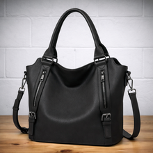 Damen Alltag Handtasche aus Kunstleder – Schwarz